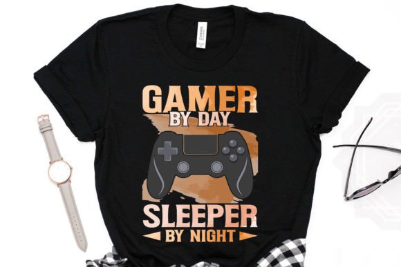 Capturing Gaming Culture with a Gamer by Day Watercolor T-Shirt Design