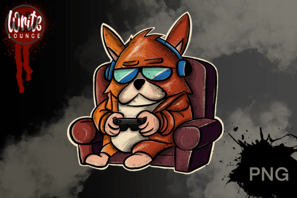 Dog Gaming Gamer: The Cool Retro Digital Asset