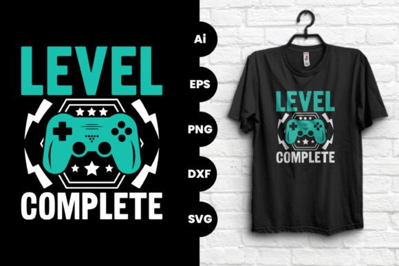 The Level Complete Gaming T-shirt Design File Bundle